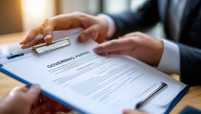 A close-up image of a real estate agent showing a
