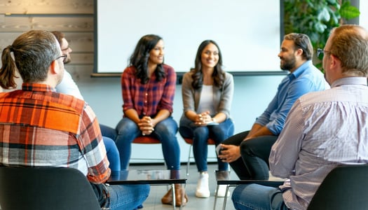 A community meeting discussing financial planning
